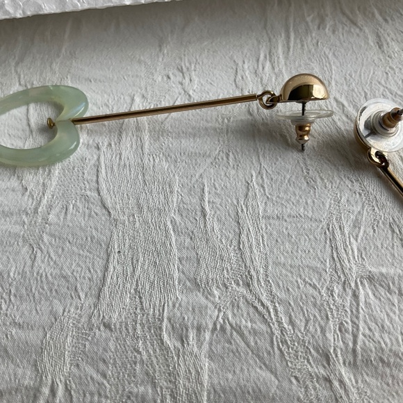 Drop Earrings Pierced Open Heart - Picture 9 of 10